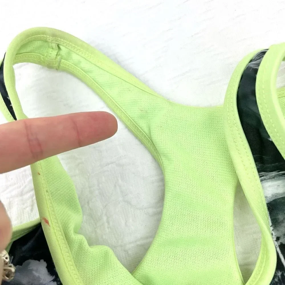 BUY 1 GET 1 FREE wonder nation large (10-12) girls sports bra green black palm t - Picture 6 of 8